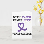 信仰が希望をもたらす パープルリボン オーバードース認識 カード (黄色い花)