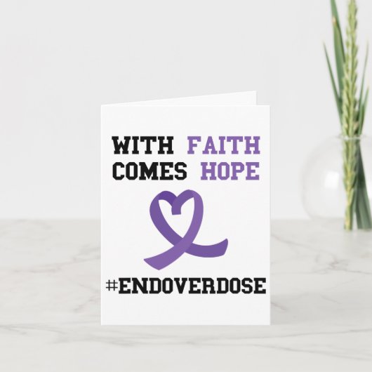 信仰が希望をもたらす パープルリボン オーバードーズ認識 カード (正面)