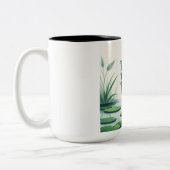 信仰が平和をもたらす ツートーンマグカップ (左)