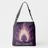 信仰が紫の光を照らす クロスボディバッグ (裏面)