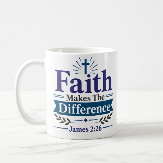 信仰が違いを生む 聖書の希望の引用 コーヒーマグカップ (左)