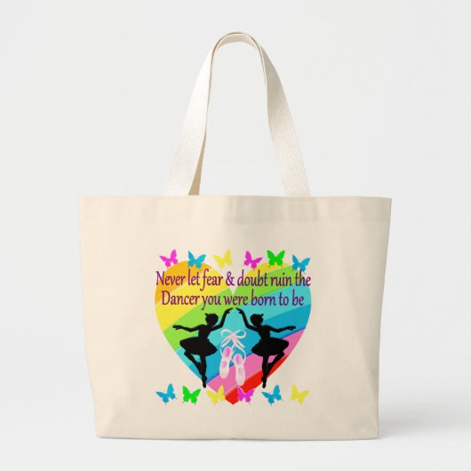 信仰だけのダンサーの夢を恐れない ラージトートバッグ (正面)