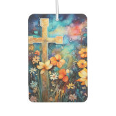 信仰で宇宙をリフレッシュ：クリスチャン・クロス カーエアーフレッシュナー (正面)