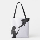 信仰とインスピレーション結び付けるミニマリスト トートバッグ (裏面)