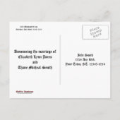 信仰とバラ結婚ゴシックの発表 案内ポストカード (裏面)