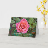 信仰とピンクのバラ 感謝カード カード (黄色い花)