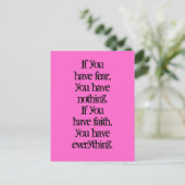 信仰と前向き恐考え怖の魅力の法則 ポストカード (スタンド正面)