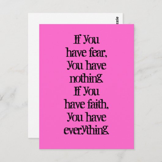 信仰と前向き恐考え怖の魅力の法則 ポストカード (正面/裏面)