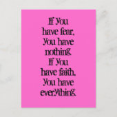 信仰と前向き恐考え怖の魅力の法則 ポストカード (正面)