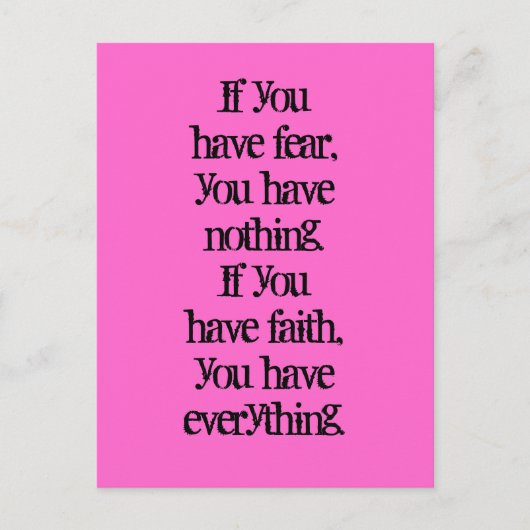 信仰と前向き恐考え怖の魅力の法則 ポストカード (正面)