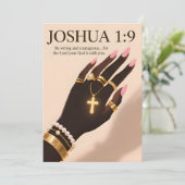 信仰と勇気 ヨシュア1:9のホリデーカード シーズンカード (スタンド正面)