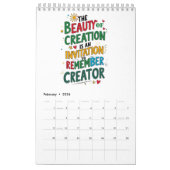 信仰と反射 – 感動的創造 カレンダー (2月 2026)