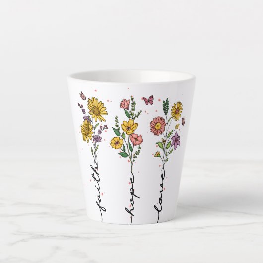 信仰と希望の愛 カフェラテマグ (正面)