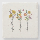 信仰と希望の愛 ストーンコースター (正面)