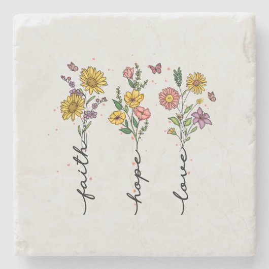 信仰と希望の愛 ストーンコースター (正面)