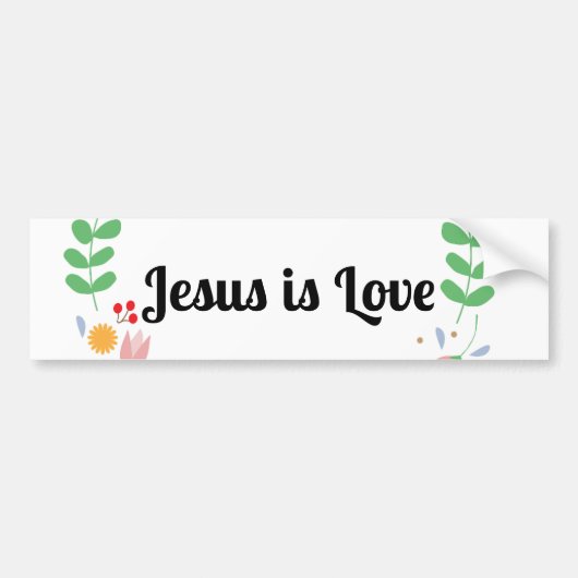 信仰と希望イエスは愛のバンパーステッカー バンパーステッカー (正面)