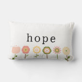 信仰と希望ピンクのモダン花感動的 ランバークッション (裏面)