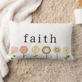 信仰と希望ピンクのモダン花感動的 ランバークッション (ブランケット)