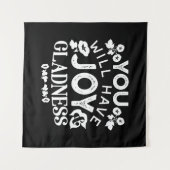 信仰と幸福 - 喜びと喜悦の引用 タペストリー (正面(横))
