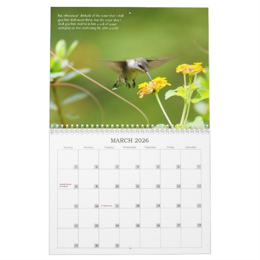 信仰と彼のインスピレーションカレンダー カレンダー (3月 2026)