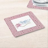 信仰と恐れを知らないタイポグラフィデザイン装飾用クッション スクエアペーパーコースター (アングル)