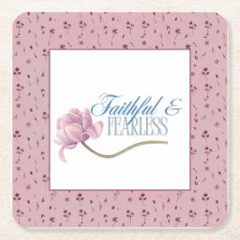 信仰と恐れを知らないタイポグラフィデザイン装飾用クッション スクエアペーパーコースター