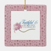 信仰と恐れを知らないタイポグラフィデザイン装飾用クッション セラミックオーナメント (裏面)