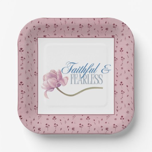 信仰と恐れを知らないタイポグラフィデザイン装飾用クッション ペーパープレート (正面)