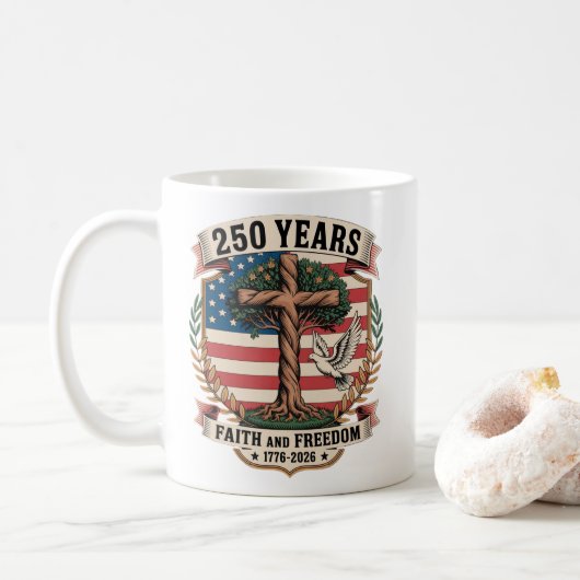 信仰と自由の250年 コーヒーマグカップ (ドーナツ)