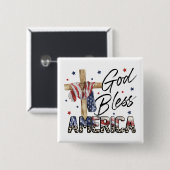 信仰と自由：神の祝福アメリカ 缶バッジ (正面&裏面)