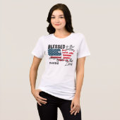 信仰と自由:詩篇33:12 トライブレンドTシャツ (正面全面)