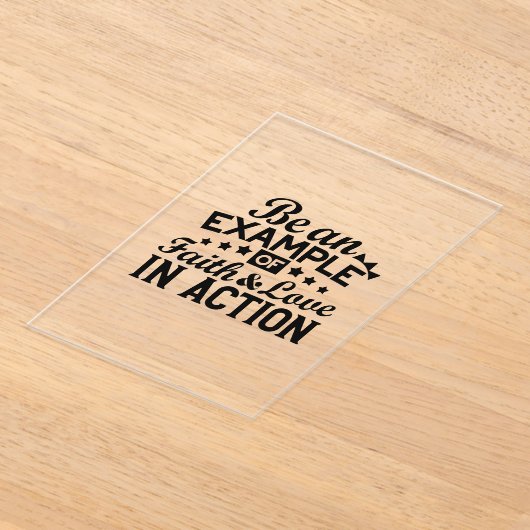 信仰と行動愛の例である アクリル招待状 (レイダウン)