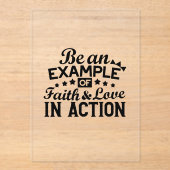 信仰と行動愛の例である アクリル招待状 (正面)