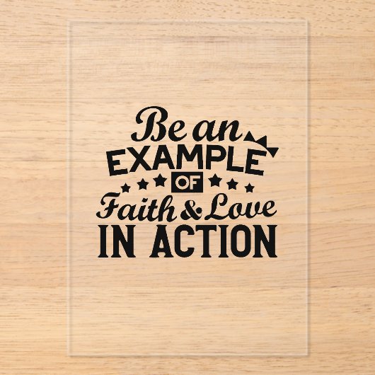 信仰と行動愛の例である アクリル招待状 (正面)