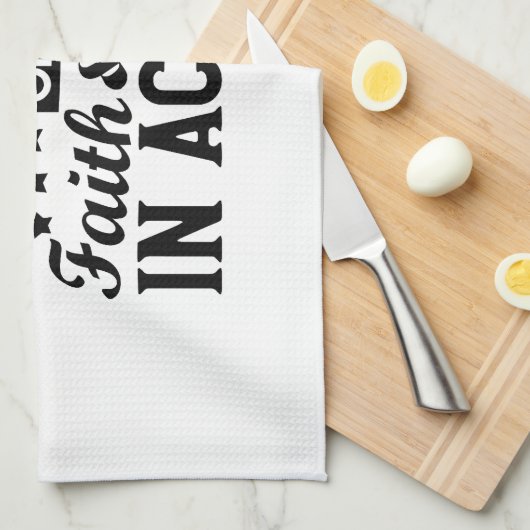 信仰と行動愛の例である キッチンタオル (四つ折り)