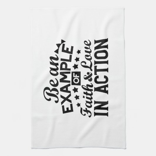 信仰と行動愛の例である キッチンタオル (縦)