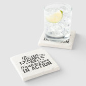 信仰と行動愛の例である ストーンコースター (横)