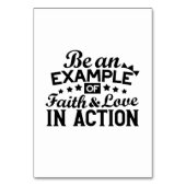 信仰と行動愛の例である テーブルナンバー (正面)