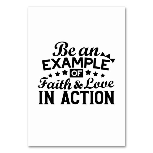 信仰と行動愛の例である テーブルナンバー (正面)