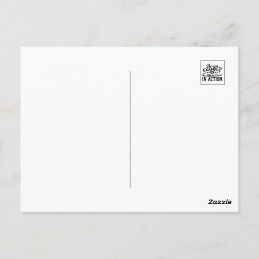 信仰と行動愛の例である ポストカード (裏面)