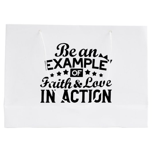 信仰と行動愛の例である ラージペーパーバッグ (裏面)