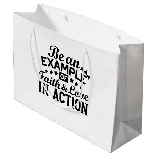 信仰と行動愛の例である ラージペーパーバッグ (裏面アングル)
