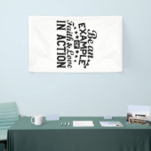 信仰と行動愛の例である 横断幕 (トレードショー)