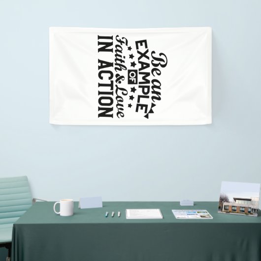 信仰と行動愛の例である 横断幕 (トレードショー)