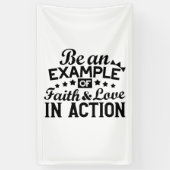 信仰と行動愛の例である 横断幕 (縦)