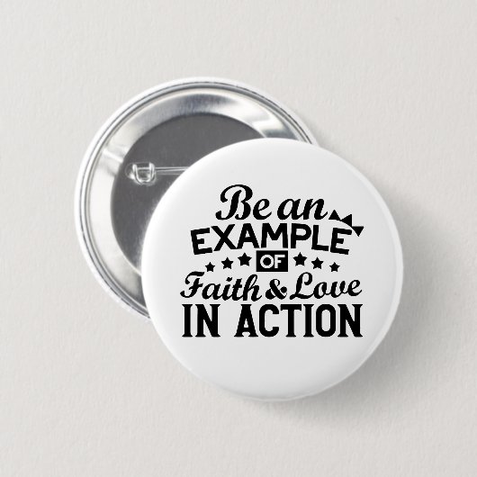 信仰と行動愛の例である 缶バッジ (正面&裏面)