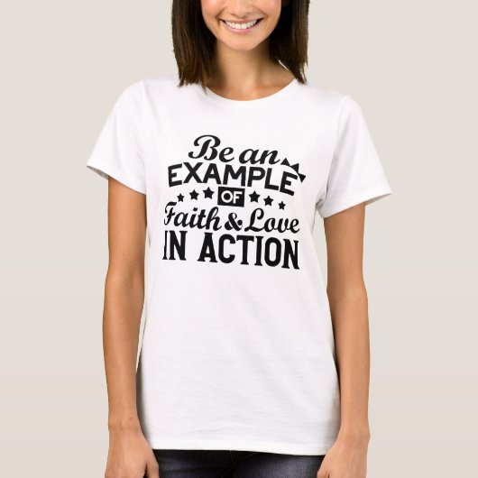 信仰と行動愛の例である Tシャツ (正面)