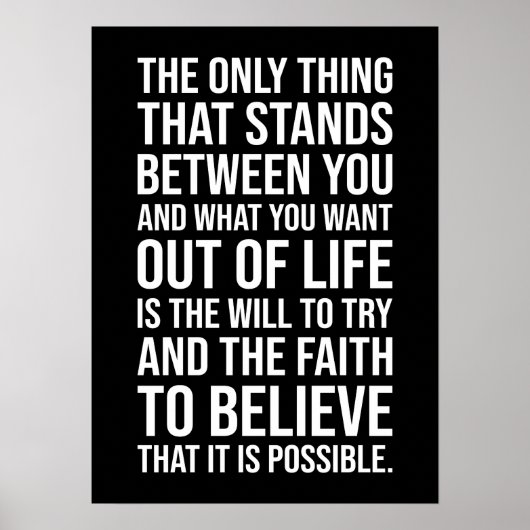 信仰と試みる意志 – 成功やる気を起こさせる ポスター (正面)