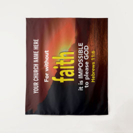 信仰なくしては、ヘブライ人への手紙 11:6 キリスト教会 タペストリー