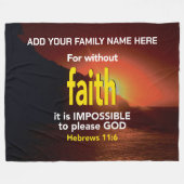 信仰なしでキリスト教の聖書の姓をヘブライ フリースブランケット (正面(横))